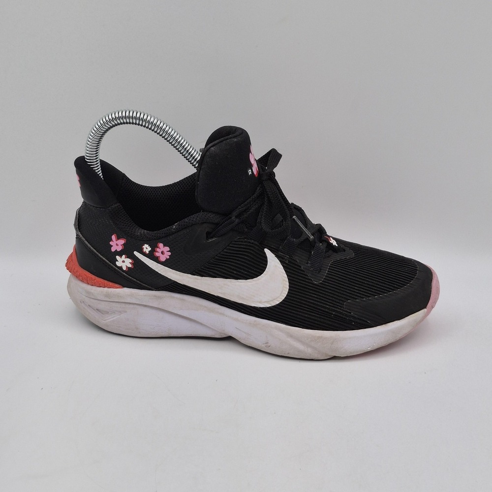 Nike Running Shoes Youth Size 3.5Y Black Pink Flower Mesh Sneaker FJ8077-001 - Picture 3 of 13